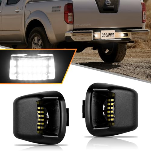 OZ-LAMPE 2 Piezas Luces de matrícula LED para Nissan Navara D40 Frontier Armada Titan Xterra Suzuki Equator, Luz de matrícula con Canbus Resistor