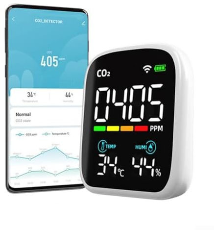 SPORTARC Rilevatore di anidride carbonica a infrarossi WIFI Monitoraggio della qualità dell'aria Temperatura e umidità Rilevatore di anidride carbonica WiFi preciso