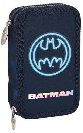 Batman Legendary Schulmäppchen für Kinder, Federmäppchen mit Farben, mit 28 nützlichen Utensilien, ideal für Kinder von 5 bis 14 Jahren, bequem und vielseitig, Qualität und Widerstandsfähigkeit, 12,5