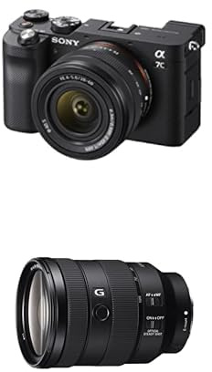 Sony Alpha 7C Spiegellose E-Mount Vollformat-Digitalkamera ILCE-7C (24,2 MP, 7,5cm (3 Zoll) Touch-Display, Echtzeit-AF) inkl. 28-60mm & 24-105mm f4 Objektiv - Schwarz