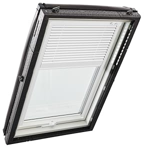 Original Roto Jalousette ZJA für Roto Dachfenster - Führungsschiene Weiß - Jalousie für Baureihe Designo R4/R7 und Classic K 43/73 - Größe 054/078 | 05/07 - Stofffarbe Weiß