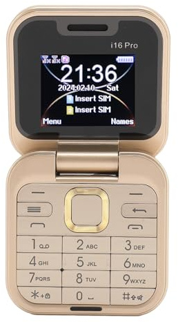 Cellulare a conchiglia per anziani, grandi pulsanti facili, telefono 2G con suono forte e chiaro, fotocamera HD, memoria 16GB, doppio schermo, SOS, sbloccato, tipo C, ABS , 1 pezzo