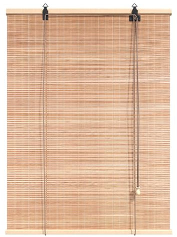 SANJIAOJIA Natur Bambus-Rollo,Retro Verdunkelung Bambusrollo Fenster Raffrollos,Lichtfilter Jalousien,Sichtschutz Rollo Für Balkon/Terrasse,Anpassbar Größe,Breite x Höhe (50cm x 200cm)