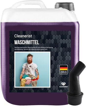 Cleanerist - Black Waschmittel flüssig für 175 Dunkelwäschen - 5l Flüssigwaschmittel Konzentrat für schwarze & dunkle Wäsche - XXL Vollwaschmittel mit Frischeduft für 20-95°C, statt Pods, Pulver