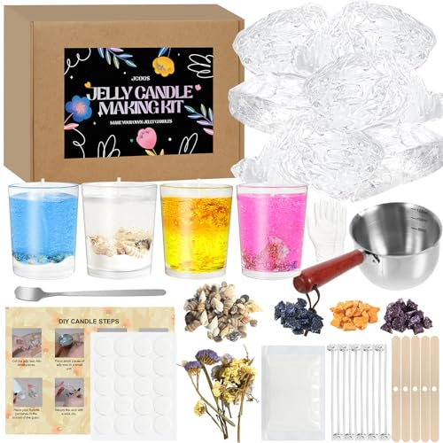 Jcoos Candle Making Kit, DIY Candle Making Supplies, Clear Gel Wax, Modern Candle Making Kit for Adults
