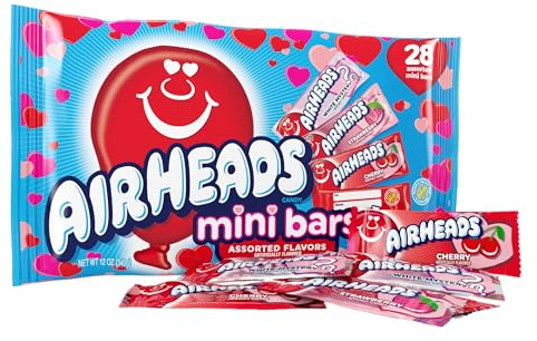 Airheads Mini Bars Valentine's Day Candy Bags Individually Wrapped Adult Kids Party Non Melt 12oz Bag