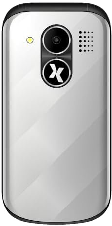 Maxcom MM815 Flip Phone for Elderly 2G Mobile Phones with Easy to Read 2.4 Screen and Loud Volume, Dual SIM Free Mobile Phone, Large Font, Compact and User-Friendly Design for Seniors- Red (Silver)