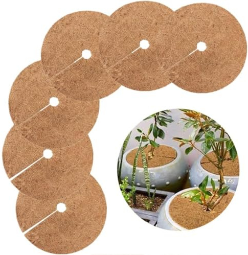 6 Stück Kokos Pflanzenschutz, Runde Kokosmatte Winterschutz Kübelabdeckung,Kokosmatte Pflanzenschutz, Kokos-Mulchscheibe, Kokosmatte Pflanzen Kälteschutz für die Palmentöpfe, Blumentopfe (30CM)