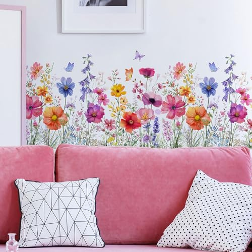 yufana Fensterfolie, Blumen Und Pflanzen Fensteraufkleber, Fensterbilder FrüHling, Fensterbilder Blumen, Wiederverwendbare Fensterdekoration, Fensterfolie Blumen KüChe Schlafzimmer Kinderzimmer