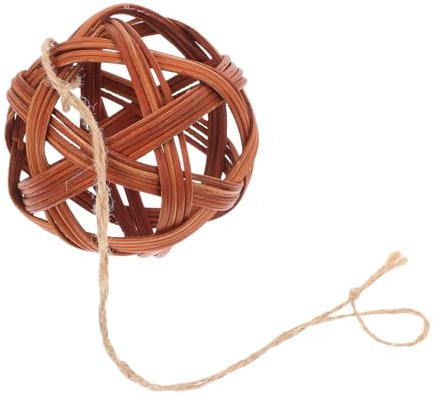 EXAOMBLE Rabbit Chew Toy Grass Balls with Rattan Straw Rack Natural Bite-resistant Grape Vine Chew Treat for Small Animals Including Guinea Pigs Hamsters and Chinchillas