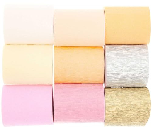 Kreppbänder, Blüten Mix, FSC MIX, 9 Stk, 5,5 cm x 10 m
