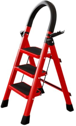 Gralara Échelle Pliante Escabeau à 3 Marches Marchepied Tabouret Robuste en Fer avec Pédales Larges Antidérapantes Approprié pour La Maison Le Bureau Le Gara