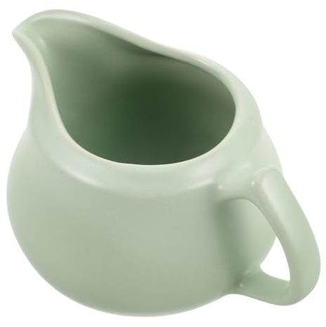 Jarra de Cerámica Verde para Crema, Leche y Salsas con Asa