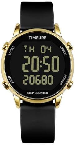 TU-2509 Schrittzähleruhr für Damen mit großer Digitalanzeige ohne App | Wasserdichter Fitness-Tracker für Schritte, Kalorien und Distanz. Integrierter Wecker. Funktioniert ohne App oder Handy.