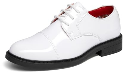 Bruno Marc Boy’s Dress Oxford Formal Shoes,White,12 Little Kid