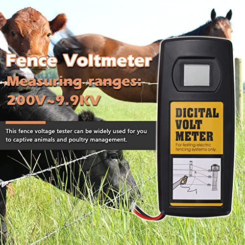 Aumotop Tester per Recinzione Elettrica con Display LCD 9,9 KV con Retroilluminazione, Funzionamento Conveniente per Bestiame da Giardino Domestico, Dimensioni Portatili un Facile Trasporto