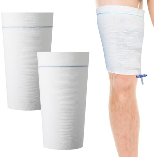 2 Pack Catheter Leg Bag Holder Reusable Stay in Place Urine Bags for Legs Catheter Sleeves for Men Women