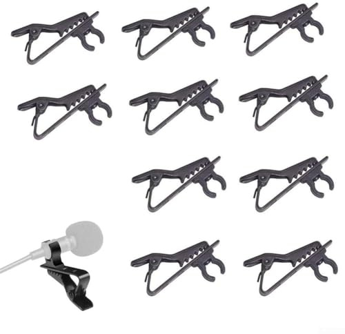 Lot de 10 pinces cravate cravate en métal pour la gestion des câbles Microph sur col ou vêtements