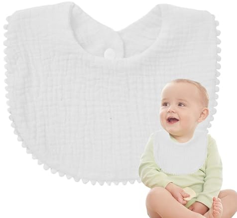 Monozoz haklapp | Mjuk bomull absorberande bandana dregelhaklappar, andningsbara barn tandsprickning raptillbehör för barn, pojkar, familj, Vitt, Refer to description