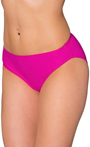 Aquarti Slip Bikini Donna Vita Media – Slip Costume Donna in Tinta Unita con Taglio Classico, Rosa, 42