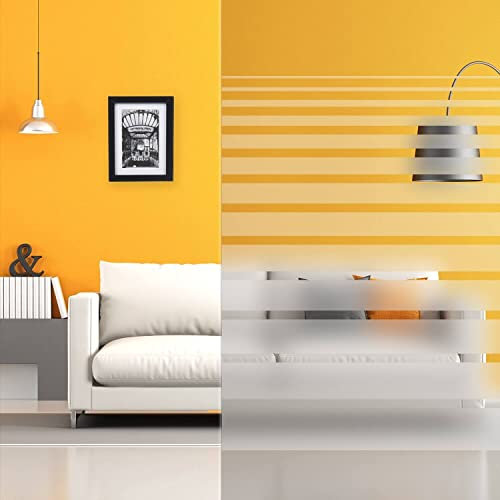 DIMEXACT Selbstklebende Dekorfolie mit Motiven für Fenster, Effekt Abgestufte horizontale Streifen, Breite 1,52 m, Rolle