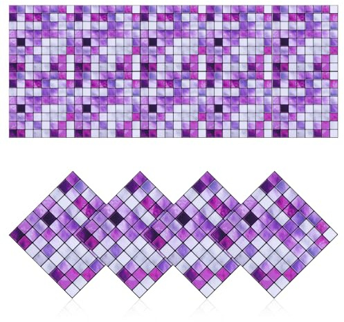 BESPORTBLE Selbstklebende Fliesenaufkleber Mosaik 15X15Cm Pvc Wasserdicht Wandsticker Für Badezimmer Küche Und Wohnung Mit Kristallglanz