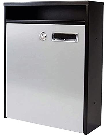 WERCHW Rainproof Locking Mailbox - Reinforced Through-The-Door Dropbox, Double Steel Door Drop Safe Locked Mailbox Metal Baffle Mail Slot and Rain Protection Key Drop Box (Color : A)