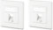 deleyCON 2x 1 Port LAN Anschlussdose Datendose Unterputzdose für Keystone Module 45° Gewinkelter Auslass für Keystone Module mit z.B. RJ45 Koaxial F-Stecker RJ-11 Cinch Klinke Toslink PS2