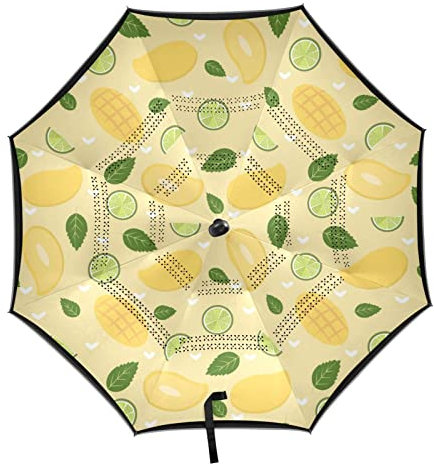 Fruit Frais Mangue Art Parapluie Inversé automatique Protection UV Ouverture Automatique Fermer Parapluies Coupe-Vent pour Femmes Enfants