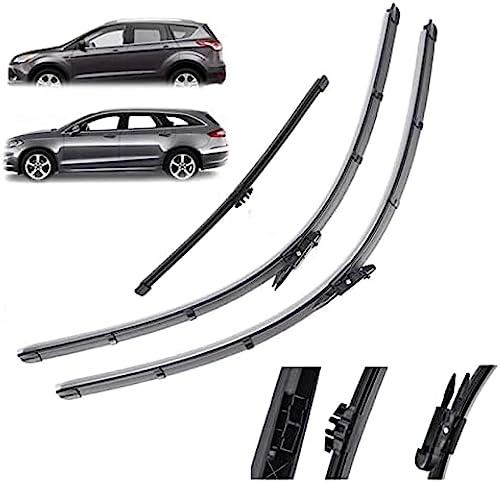 Juego de para Parabrisas, limpiaparabrisas Delantero y Trasero para Coche, para Ford, para Kuga MK2 2012 2013 2014 2015 2016 2017 2018, limpiaparabrisas