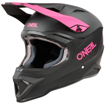 O'NEAL | Motocross-Helm | MX Enduro Motorrad | ABS-Schale, Lüftungsöffnungen f. optimale Belüftung & Kühlung | 1SRS Helmet SOLID V.24 | Erwachsene | Schwarz Pink | Größe XXL