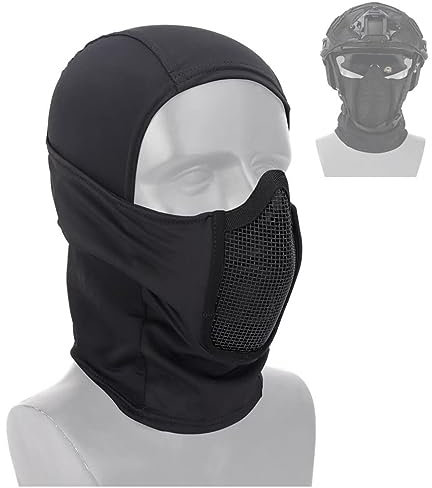 Fotrsta Taktische Jagd Mesh Gesichtsschutz, Military Kriegsspiel Maske Vollgesichtsmaske Airsoft CS Jagd Radfahren Kapuze Nackenwärmer Für Wargame Halloween Cosplay Kostüm Party