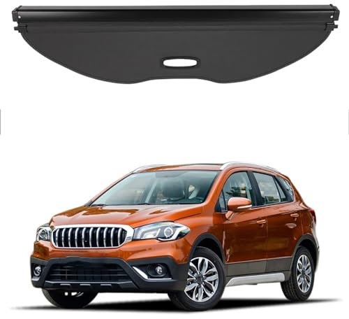 BAGLEV Auto Baule Posteriore Pacco Ripiano,Copertura del vano di carico dell'auto,per Suzuki SX4 S-Cross 2016-2021 Mensola Cappelliera Retrattile Accessori Interni,A/Black