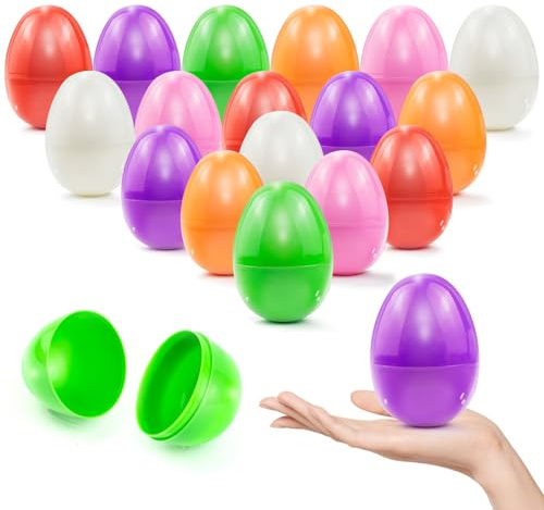 Milaloko 48Pcs füllbare Ostereier, Bunte helle Leere Plastikeier für Osterjagd, Überraschungseier, Osterkorb Stuffers, 4 x 6 cm