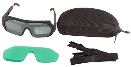 TIKATARER Schweißbrille mit Automatischer Verdunkelung, Solar-Augenschutz, PC-Brille, Schnell Dimmbare Schweißbrille mit 10 Ersatzgläsern für Elektroschweißen, Schutzgasschweißen