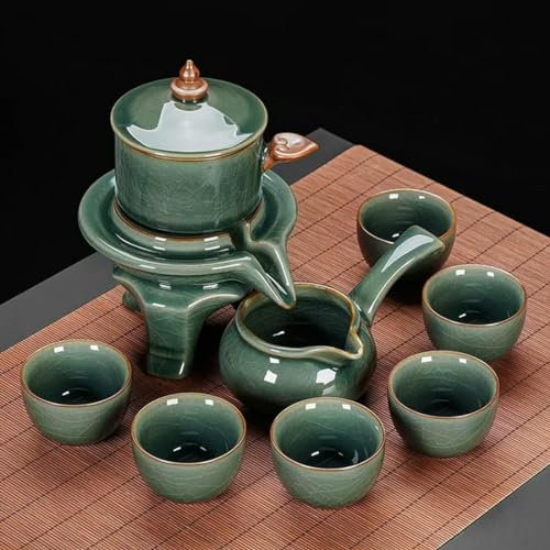 Elegante juego de tetera de porcelana china para viajes modernos, incluye infusor automático de té Kung Fu y colador de té