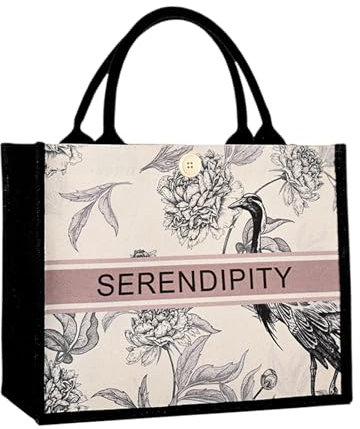Eleeonora Jutetasche Shopper,Nachhaltige Jute-Tasche,Jutetasche Personalisiert,Personalisierte Tasche,Wiederverwendbar,GeräUmig,Faltbare,FüR Picknick Reisen Einkaufen Strand Und Alltag