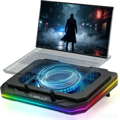 Cooling Pad for Asus ROG Zephyrus G16 G14 G15 M16 M15 S S17 ROG Flow X16 | Zephyrus Duo 16 15 Gaming Laptop,with Powerful Turbo Cooling Fan Can Fast Cooling, 6 RGB Light Mode,Touch Start