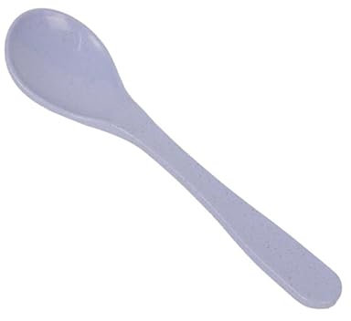 4 cucharas de paja de trigo, cuchara de sopa reutilizable para cereales, cuchara irrompible, cuchara de comida ligera portátil para adultos que comen, aptas para lavavajillas (azul)