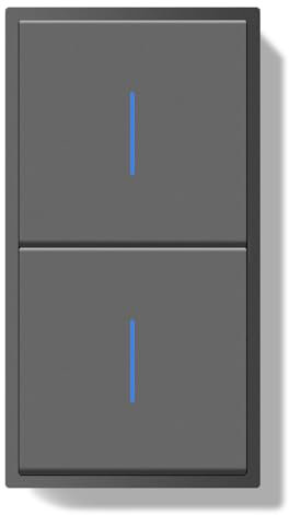 BSEED Interruttore da Incasso, Interruttore a Pulsante con Terminale a Innesto, Light Switch 1 Gang 1 Via + 1 Gang 1 Via con Indicatore Luminoso a LED e Cornice in PC, Grigio, 150X80mm