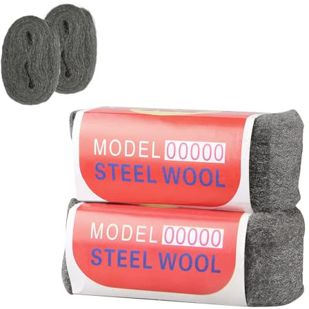 Stahlwolle, 2 Stück 100 g Stahlwolle Polierset, Reinigen Drahtwolle, für Glasreinigung, Marmor und Möbel, zum Füllen von Löchern und Rissen in Wänden, 00000