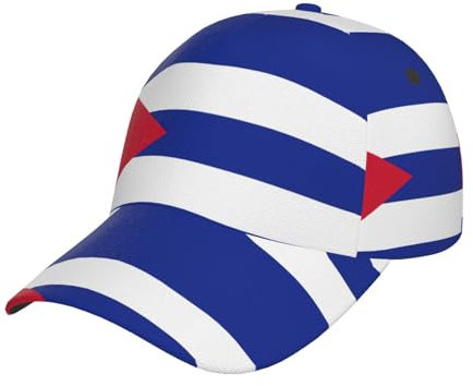 Baseballkappe mit kubanischer Flagge, stilvoll, gebogen, verstellbar, für Sommer, Strand und tropische Abenteuer, Schwarz, Schwarz , Einheitsgröße