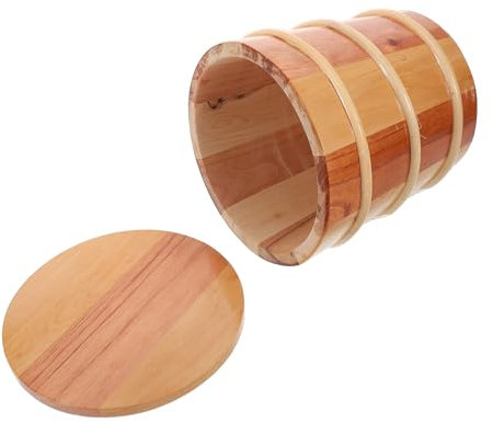 Mikikit Cuenco De Madera Para Almacenar Arroz y Sushi Taza Para Oke Capacidad Tapa Sellada Diseño Elegante Para Hogar y Cocina