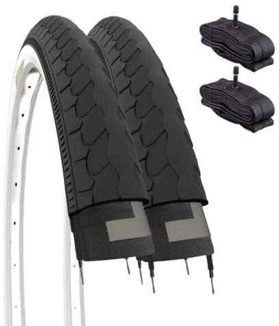 Bianconeri 26 x 1 3/8 Reifen + 2 Schläuche Ventil Amerika Fahrrad Hollandrad (37-590) Weiß Schwarz