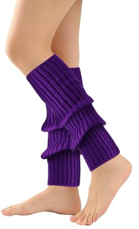 XDGBGFN Beinstulpen Damen Stulpen Damen Sockenbezüge aus Gewirken Elastisch Winter Beinwärmer Stulpen für Frau (Lila, Standard)
