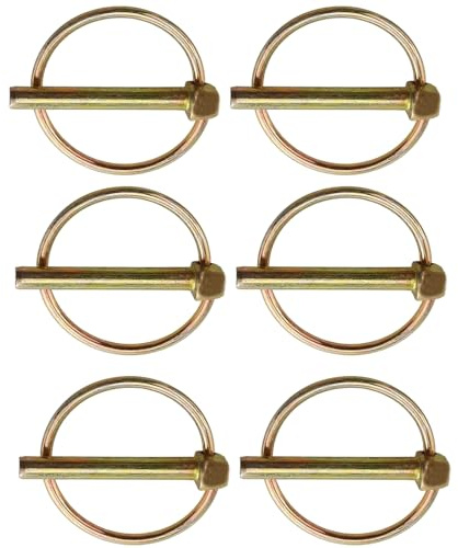 Lot de 6 goupilles pliantes rondes 6 x 50 mm, goupilles pliantes galvanisées, goupilles pliantes de sécurité, kit d'assortiment, pour bateau, vélo, remorque, tracteur