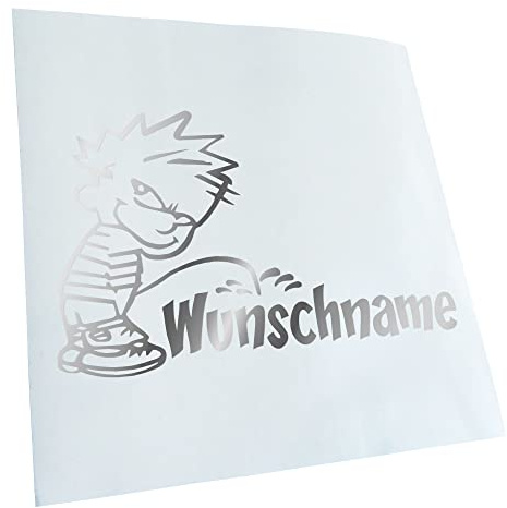 Kiwistar - Autoaufkleber - Aufkleber Piss on Wunschname 16 x 10 cm - Chrom - Pissmännchen, Laptop, Fahrrad, LKW, Motorrad Mehrfarbig JDM Decal Racing