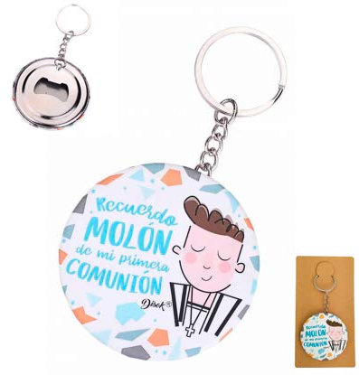 Lote de 50 Llaveros Chapa Abridor Frases RECUERDO MOLÓN 1ª Comunión - Detalles de Bodas, Regalos para Comuniones Originales