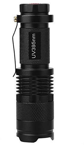Raguso Linterna UV Ultra LED Blacklight Lámpara de inspección portátil 395/365 nM Inspección del hotel en el hogar (395nm)