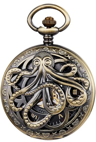 Dentily Classic Hollow Design Hand Winding Mechanical Pocket Watch Mens Watches